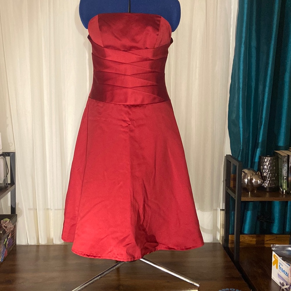 Alfred Angelo Red Strapless Dress Size 4 Small S